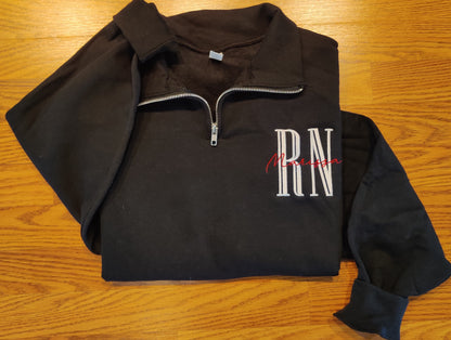 Customizable RN quarter zip sweatshirt