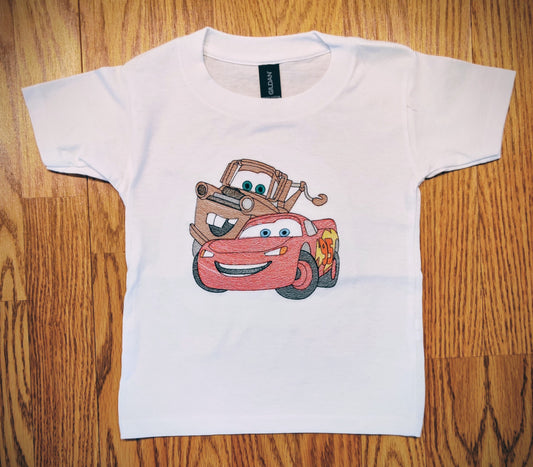 Cartoon Race Car and Tow Truck